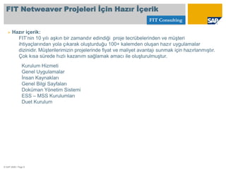 SAP Netweaver Portal ile İLK Bilet Satış Sistemi (İDO)