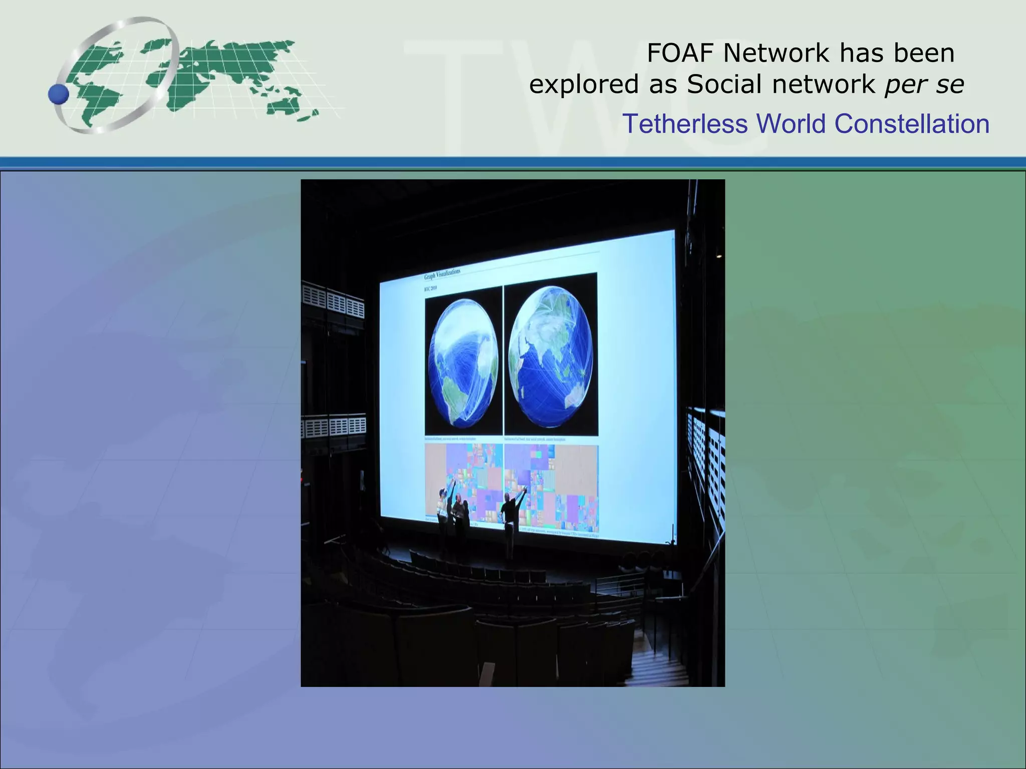 FOAF Network has been  explored as Social network  per se 