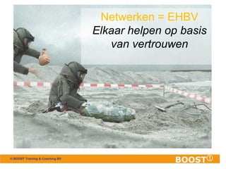 © BOOST Training & Coaching BV
Netwerken = EHBV
Elkaar helpen op basis
van vertrouwen
 
