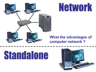 Standalone Network What the advantages of  computer network ? 