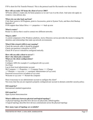 Computer Network Interview Questions | PDF