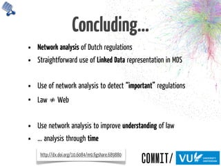 A Network Analysis of Dutch Regulations - Using the Metalex Document Server