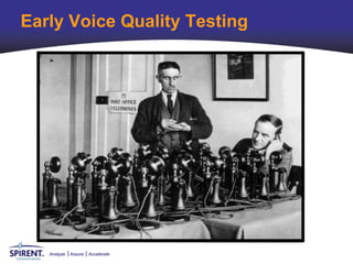 Early Voice Quality Testing




   Analyze   Assure   Accelerate
 