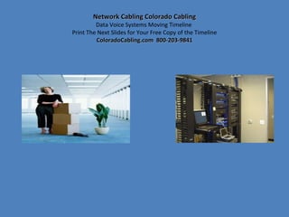 Network Cabling Colorado Cabling Data Voice Systems Moving Timeline  Print The Next Slides for Your Free Copy of the Timeline ColoradoCabling.com  800-203-9841 
