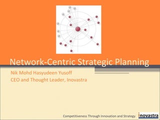 Network-Centric Strategic Planning Nik Mohd Hasyudeen Yusoff CEO and Thought Leader, Inovastra Competitiveness Through Innovation and Strategy 
