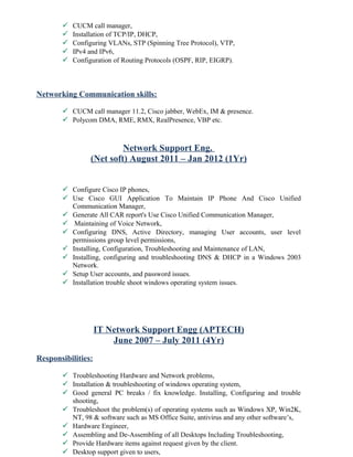 Network Engineer CV | PDF