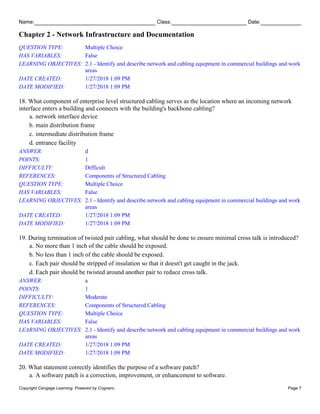 Network+ Guide to Networks 8th Edition West Test Bank | PDF | Computer ...