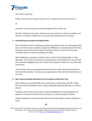 Network Marketing Prospecting Strategy