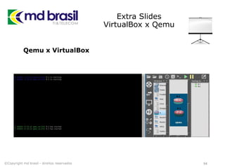 Extra Slides
VirtualBox x Qemu
94
Qemu x VirtualBox
©Copyright md brasil - direitos reservados
 