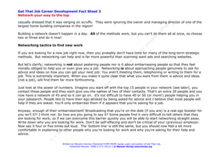 Job Hunting - How to boost your chances by building your network