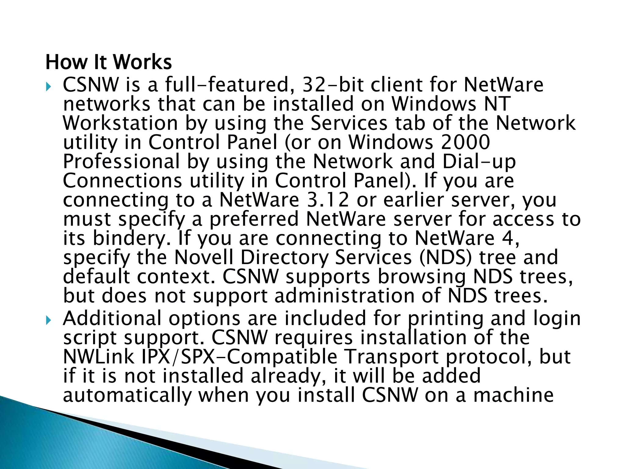 Gateway Service For NetWare | PPTX