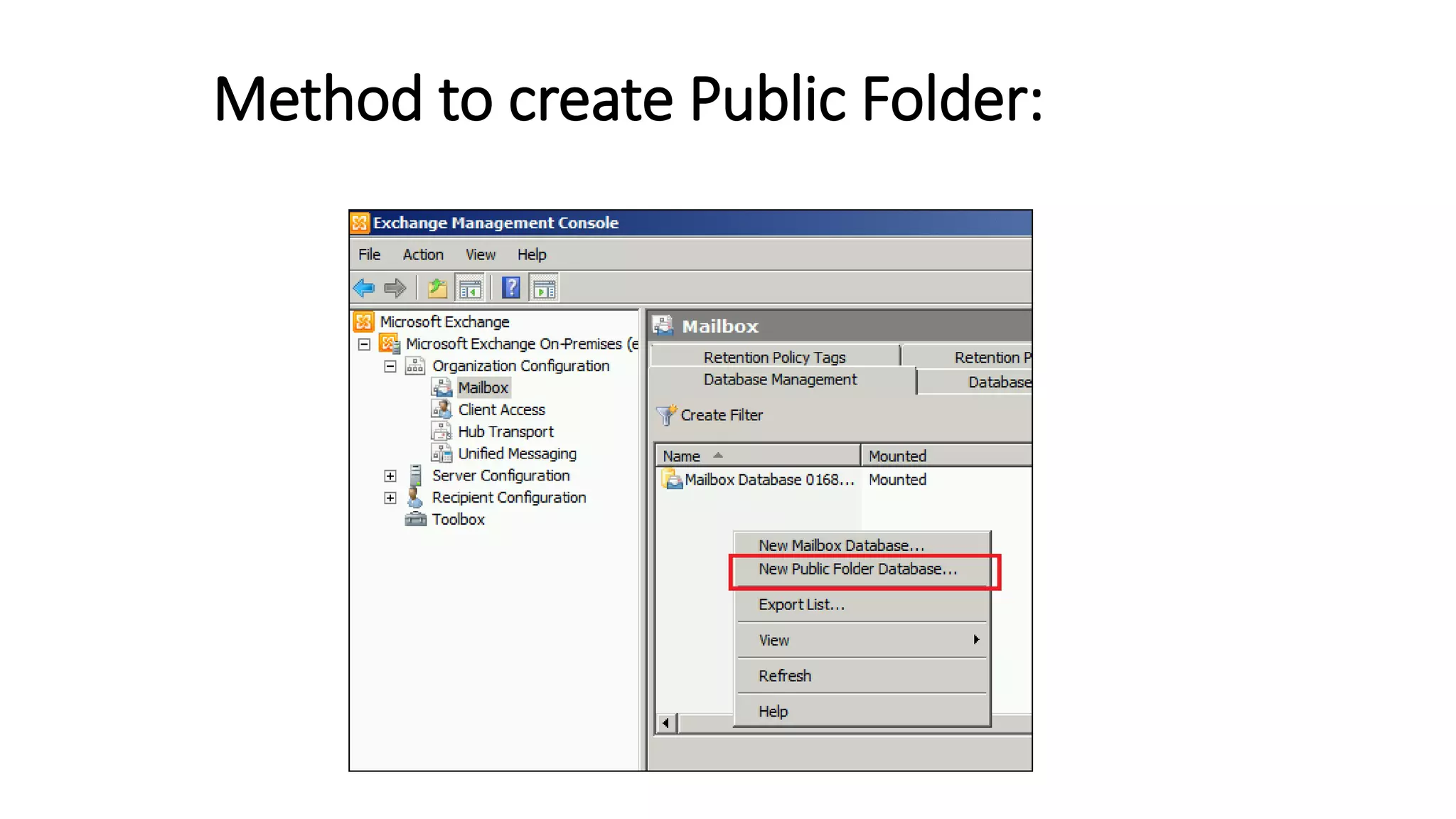Method to create Public Folder:
 