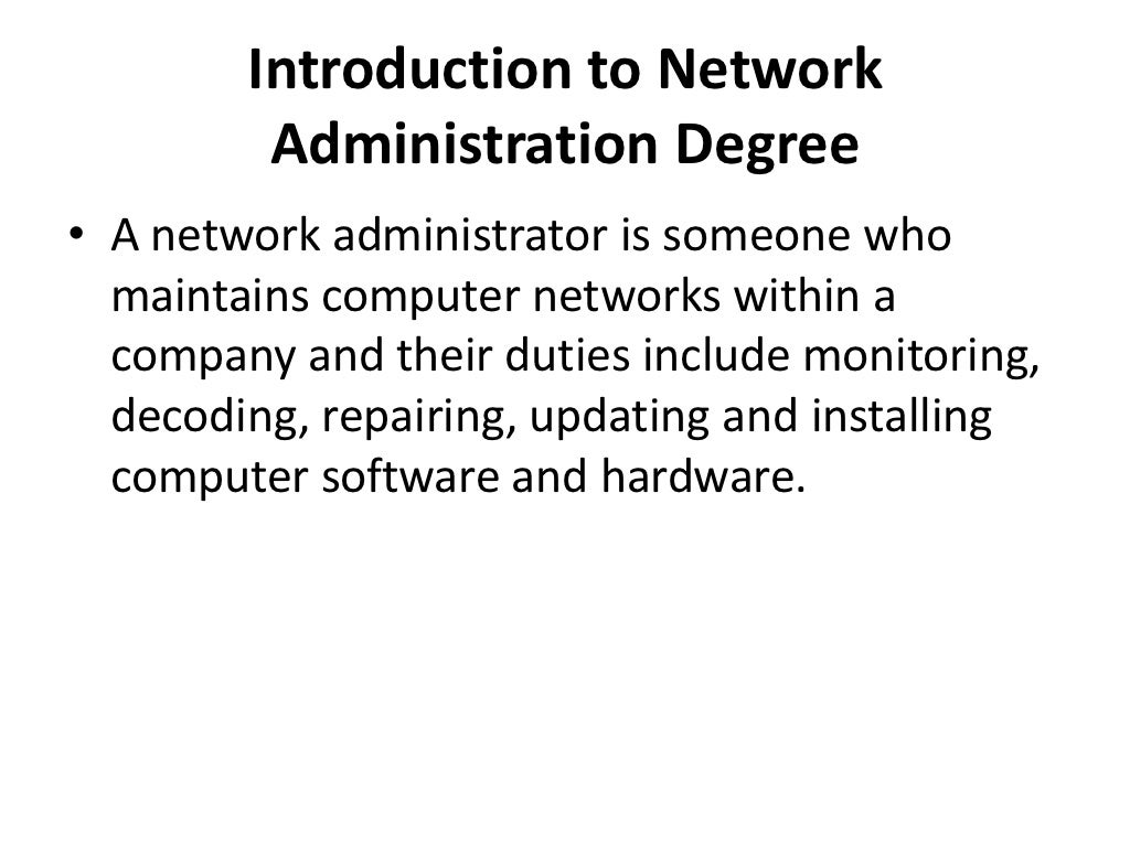 Network Administration Degree