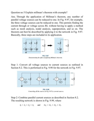 Millman Theorem Examples Network analysis and synthesis pdddfff | PDF