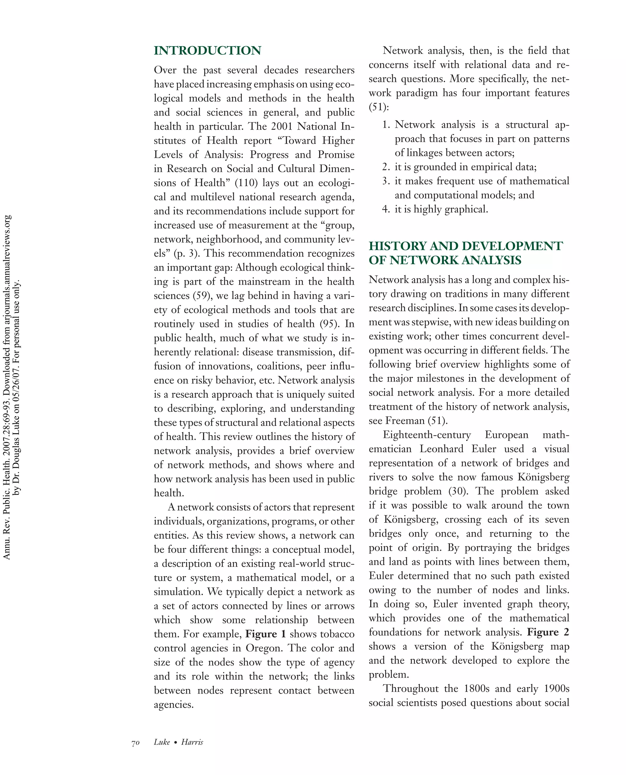 Network analysis in public health (2) | PDF
