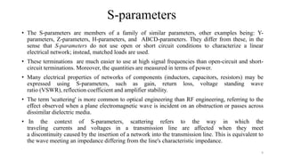 S Parameters Example Network analysis of rf and microwave circuits | PPTX