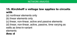Network Theory Part 1 questions and answers for interviews, campus ...