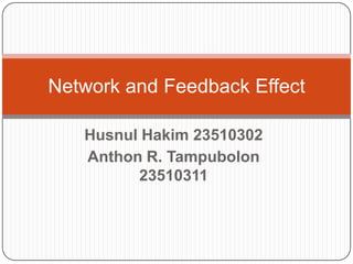 Husnul Hakim 23510302
Anthon R. Tampubolon
23510311
Network and Feedback Effect
 