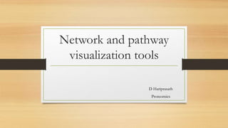 Network and pathway
visualization tools
D Hariprasath
Proteomics
 