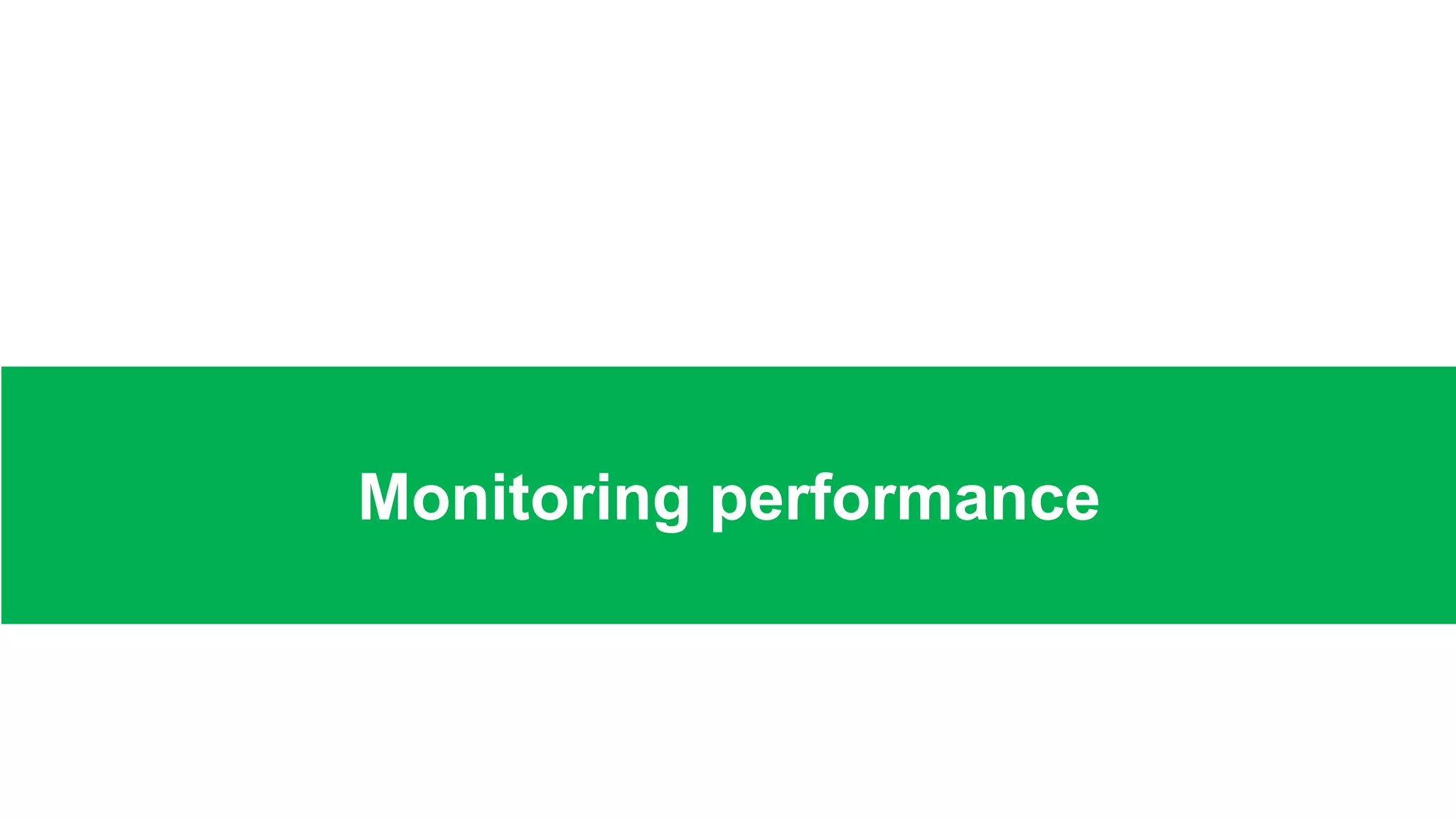 Monitoring performance
 