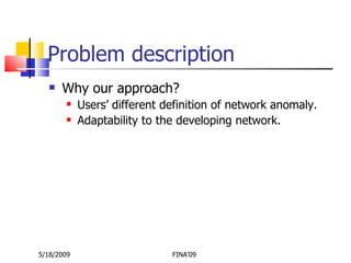 Network anomaly detection based on statistical | PPT