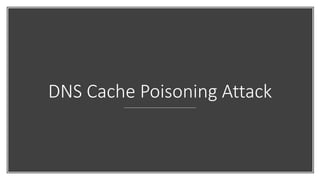 DNS Cache Poisoning Attack
 