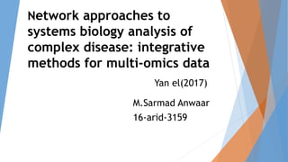 Network approaches to systems biology analysis of complex disease ...