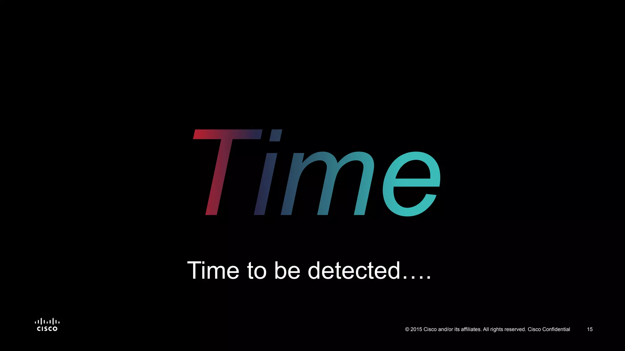 15© 2015 Cisco and/or its affiliates. All rights reserved. Cisco Confidential
Time to be detected….
 