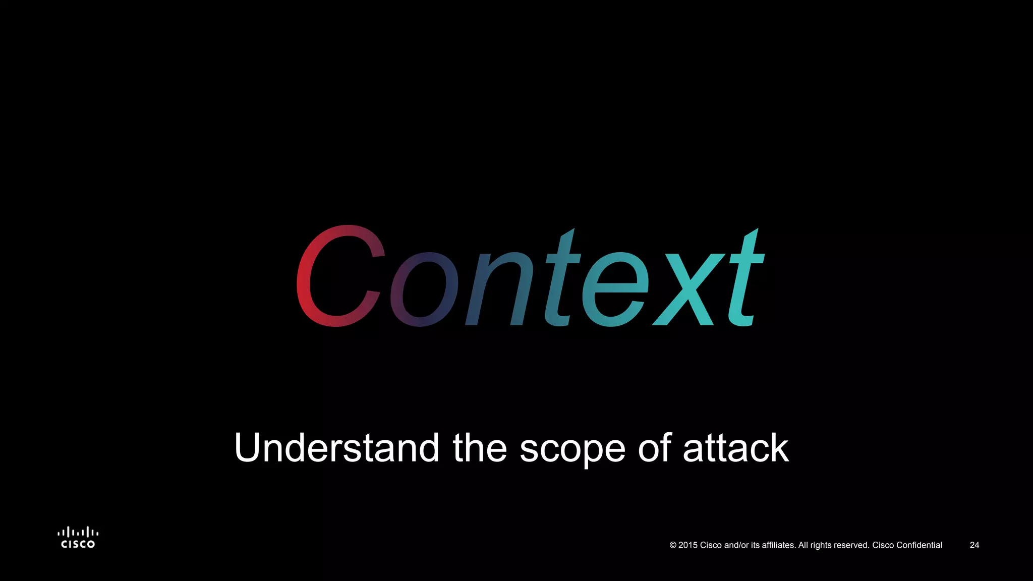 24© 2015 Cisco and/or its affiliates. All rights reserved. Cisco Confidential
Understand the scope of attack
 