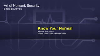 Cisco Confidential 21© 2013-2014 Cisco and/or its affiliates. All rights reserved.
Art of Network Security
Strategic Advice
Know Your Normal
Network as a Sensor
Traffic, Flows, Apps, Devices, Users
 