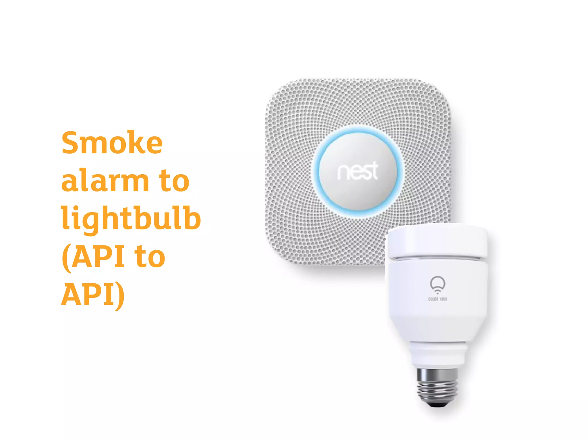 Smoke
alarm to
lightbulb
(API to
API)
 