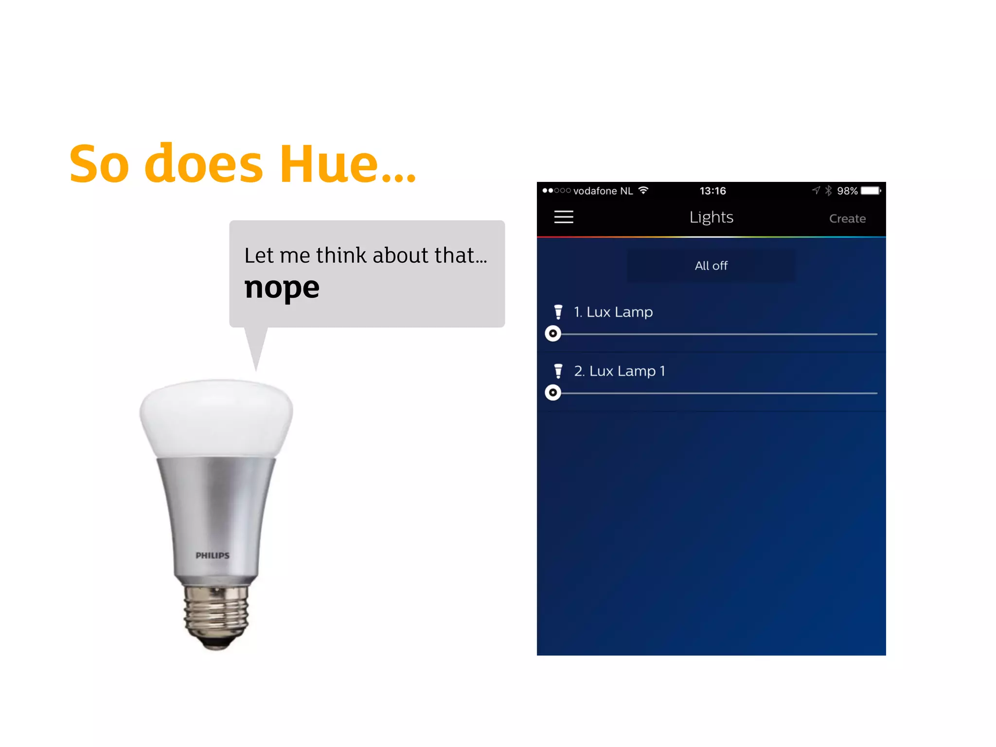 So does Hue…
Let me think about that…
nope
 