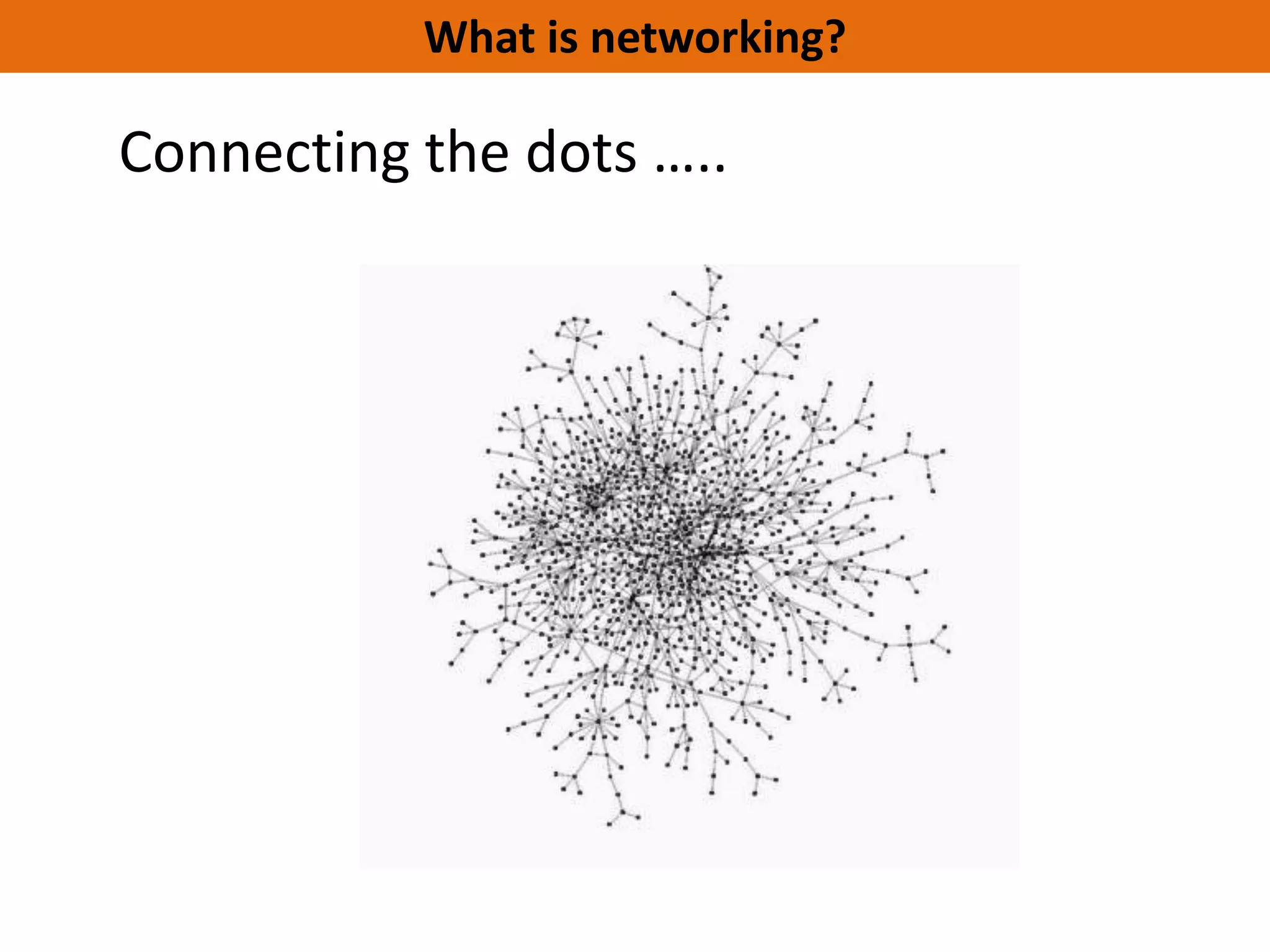 What is networking?

Connecting the dots …..
 