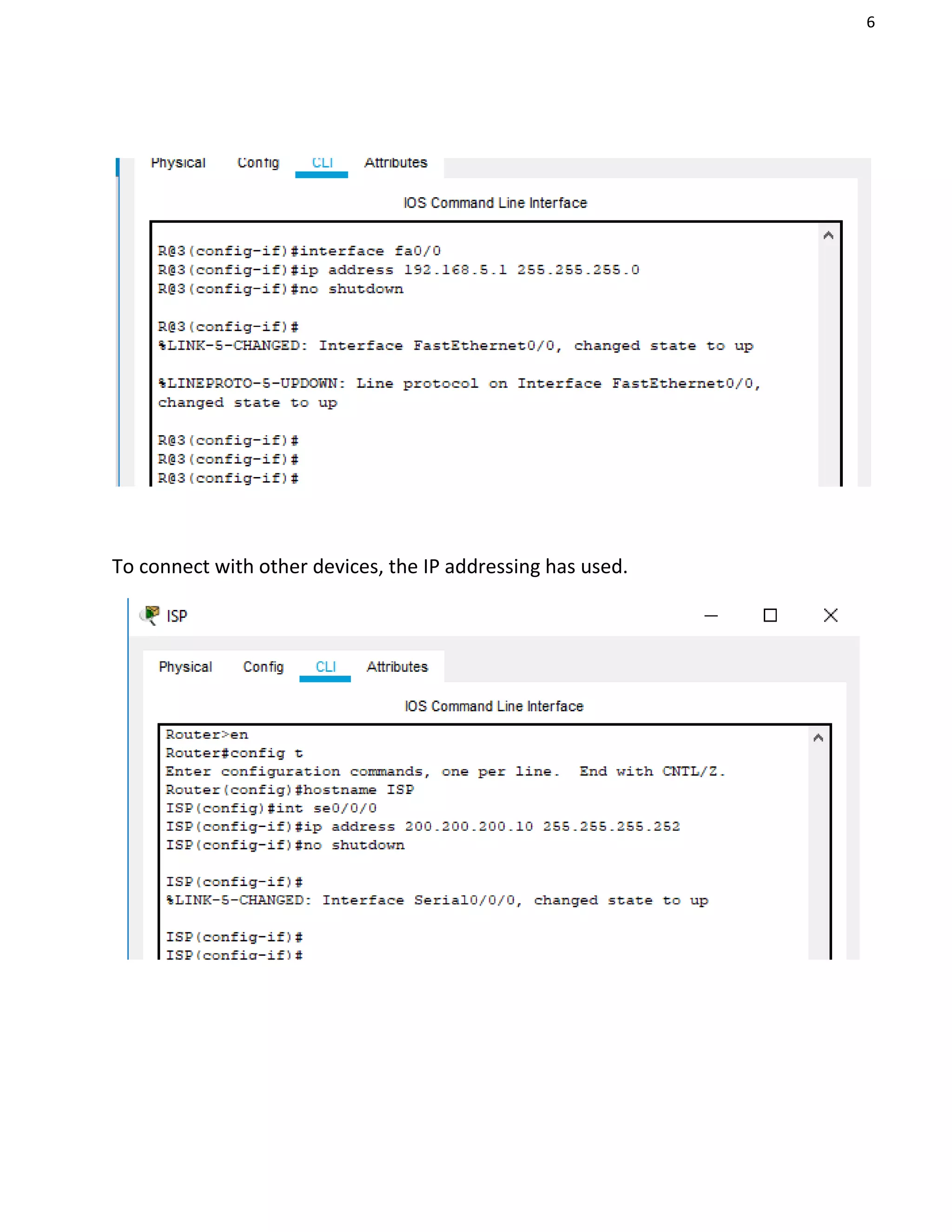 6
To connect with other devices, the IP addressing has used.
 