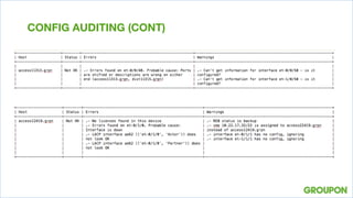 CONFIG AUDITING (CONT)
 