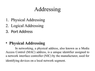 Addressing Nic Letters Comprehensive Overview of Network Communication Models and Protocols | PPTX