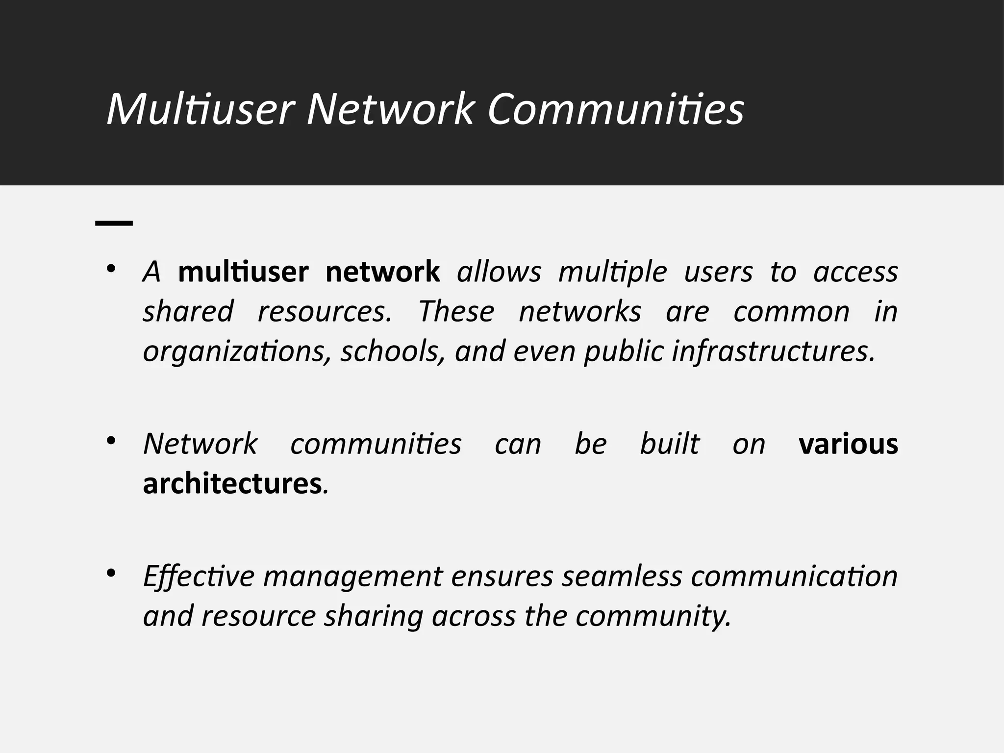 Network Communites Systems Administration and Management | PPTX