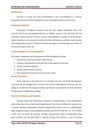 VTU Network & cyber security (1-5 Module) Full notes