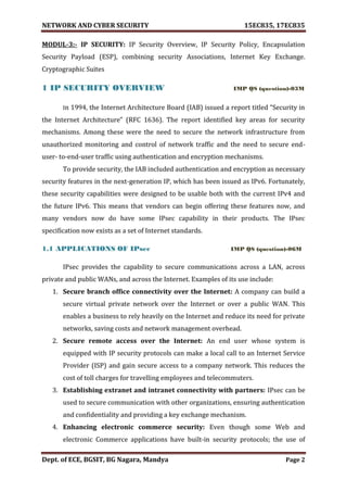 VTU Network & cyber security (1-5 Module) Full notes