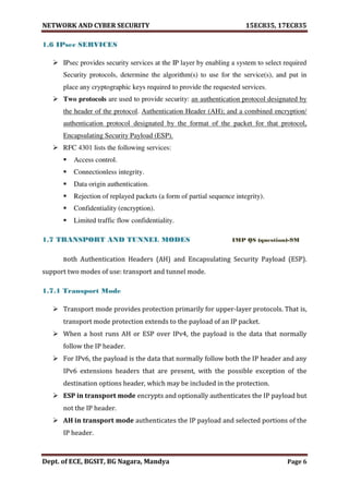 VTU Network & cyber security (1-5 Module) Full notes