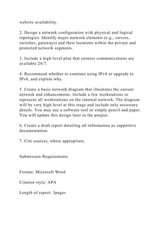 Network DesignScenarioThe Corporation Techs’ current network.docx
