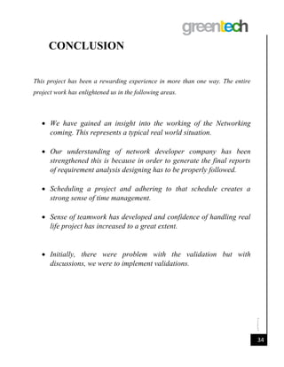 Network developer company report | PDF