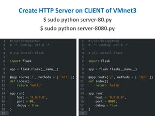 Create HTTP Server on CLIENT of VMnet3
$ sudo python server-80.py
$ sudo python server-8080.py
 