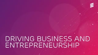 DRIVING BUSINESS AND
ENTREPRENEURSHIP
 