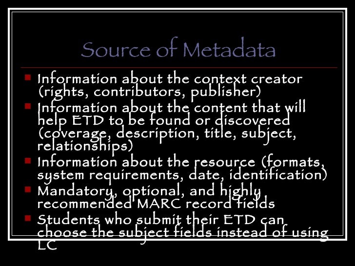 Networked digital library of theses and dissertations