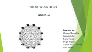 THE NETWORK EFFECT
Presented by:
Chandan Kumar Jha
Saptadip Saha
Kumar Aniket
Deepti Tripathi
Amruth Pavan Davuluri
Neha Kasana
GROUP - 4
 