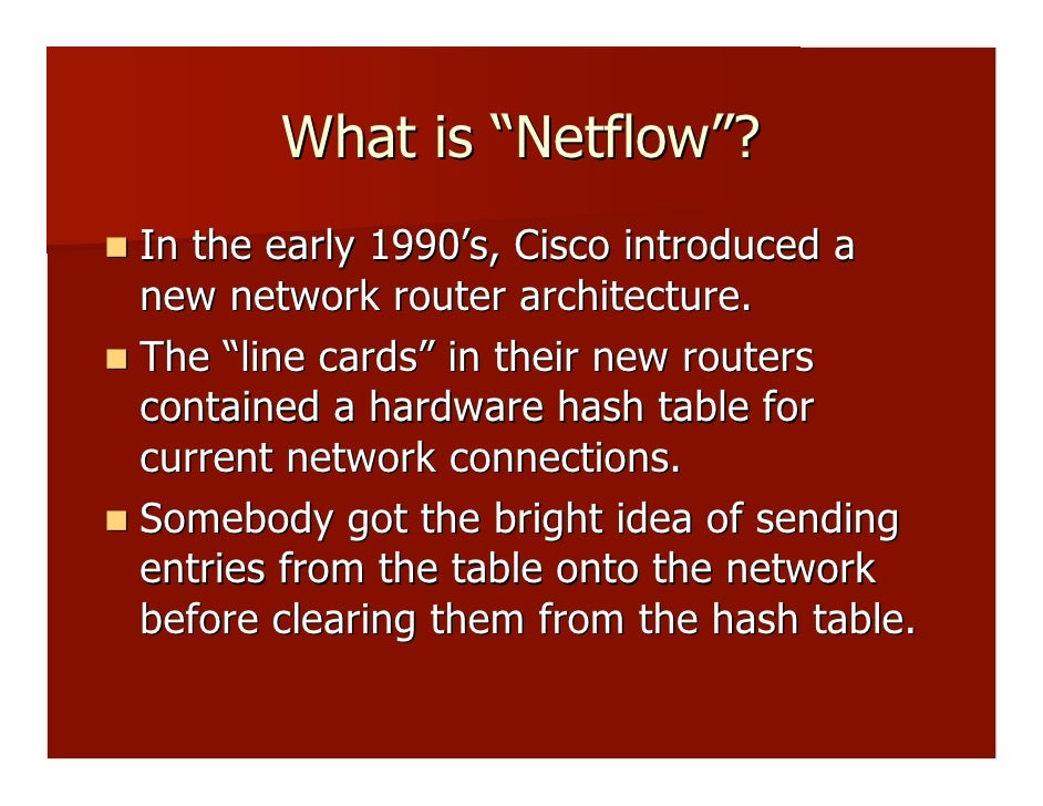 Network Flow Analysis