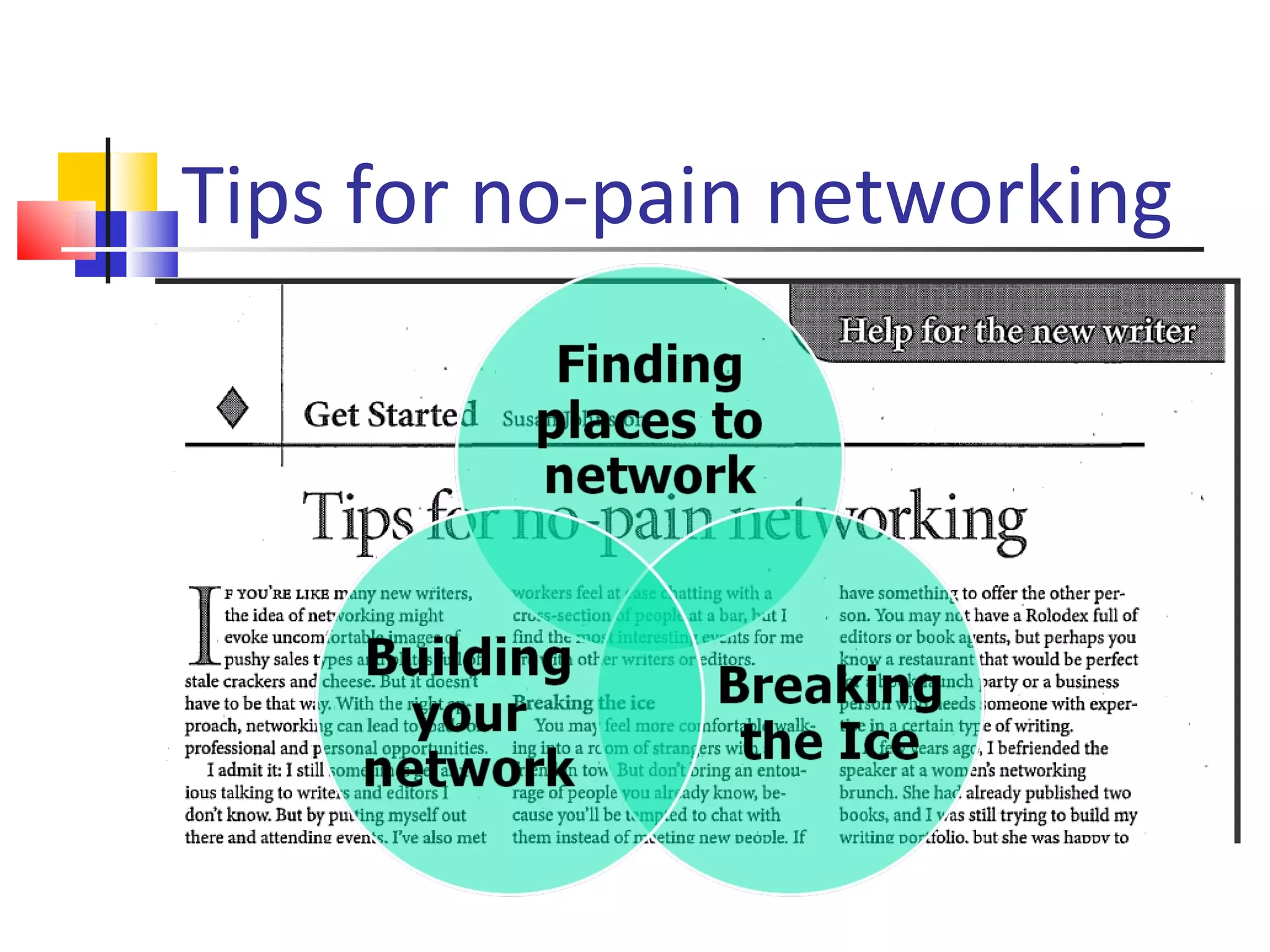 Tips for no-pain networking 