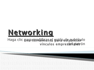 Networking Una herramienta para establecer vínculos empresariales 