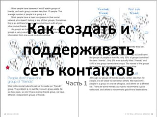 Как создать и
поддерживать
сеть контактов
     Часть 1
 